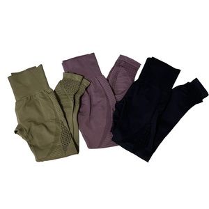 NEPOAGYM High Waisted Energy Seamless Leggings Bundle Women’s size Medium